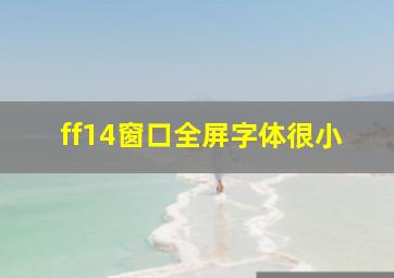 ff14窗口全屏字体很小