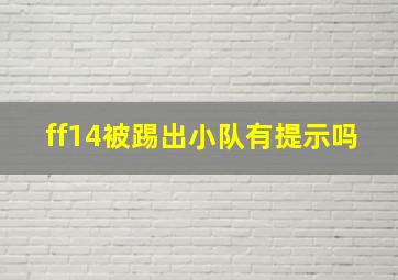 ff14被踢出小队有提示吗