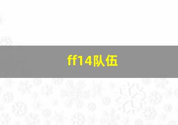 ff14队伍