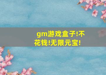 gm游戏盒子!不花钱!无限元宝!