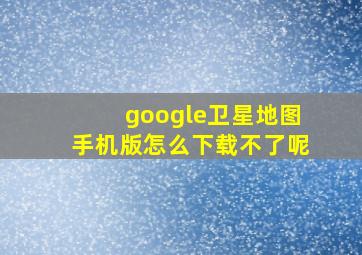 google卫星地图手机版怎么下载不了呢