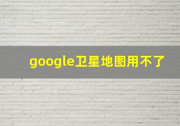 google卫星地图用不了