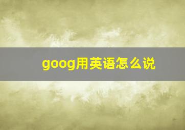 goog用英语怎么说