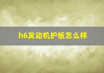 h6发动机护板怎么样