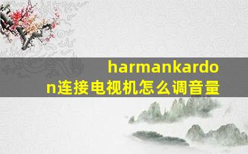 harmankardon连接电视机怎么调音量