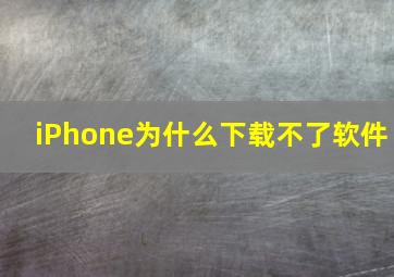 iPhone为什么下载不了软件