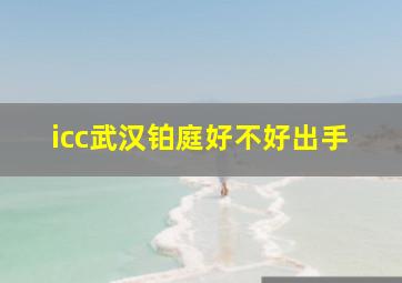 icc武汉铂庭好不好出手