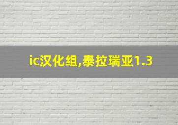 ic汉化组,泰拉瑞亚1.3