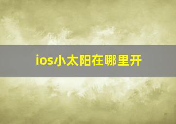 ios小太阳在哪里开