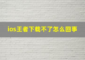 ios王者下载不了怎么回事