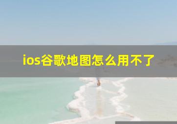 ios谷歌地图怎么用不了