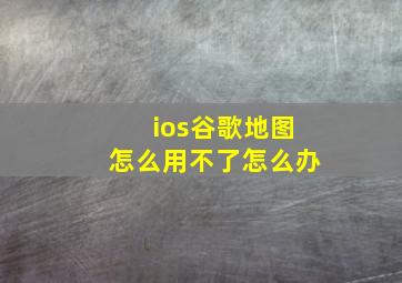 ios谷歌地图怎么用不了怎么办