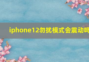 iphone12勿扰模式会震动吗