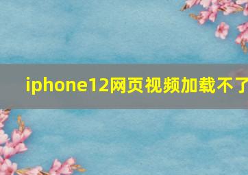 iphone12网页视频加载不了