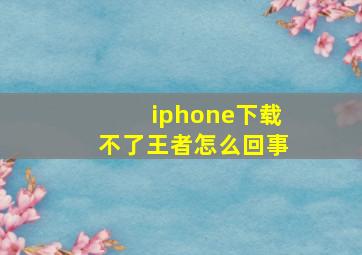 iphone下载不了王者怎么回事