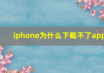 iphone为什么下载不了app