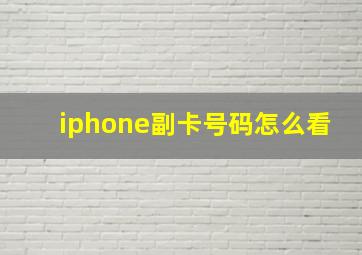 iphone副卡号码怎么看