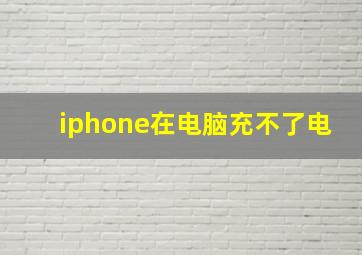 iphone在电脑充不了电