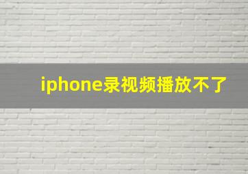 iphone录视频播放不了