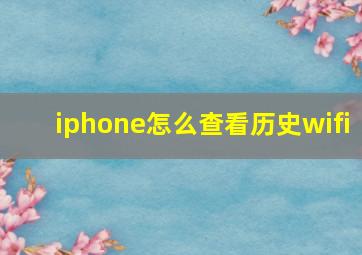 iphone怎么查看历史wifi