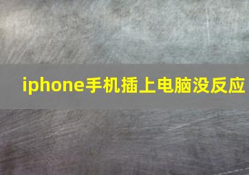 iphone手机插上电脑没反应