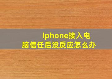 iphone接入电脑信任后没反应怎么办