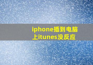 iphone插到电脑上itunes没反应