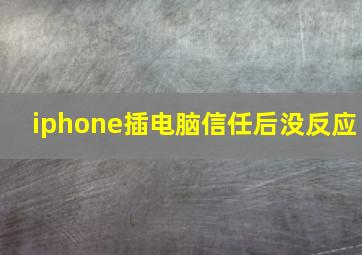 iphone插电脑信任后没反应