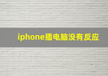 iphone插电脑没有反应