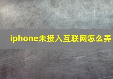 iphone未接入互联网怎么弄