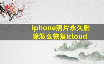 iphone照片永久删除怎么恢复icloud