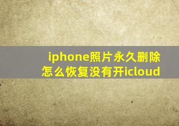 iphone照片永久删除怎么恢复没有开icloud