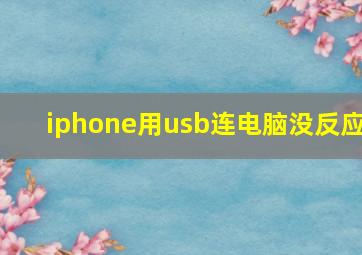 iphone用usb连电脑没反应