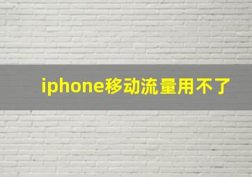 iphone移动流量用不了