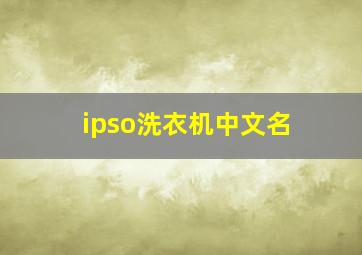 ipso洗衣机中文名