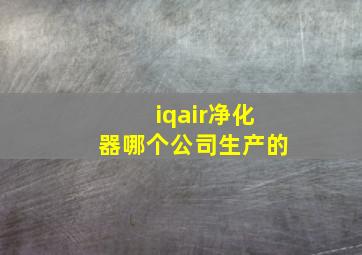 iqair净化器哪个公司生产的