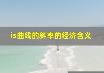 is曲线的斜率的经济含义