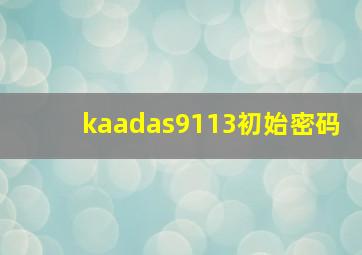 kaadas9113初始密码