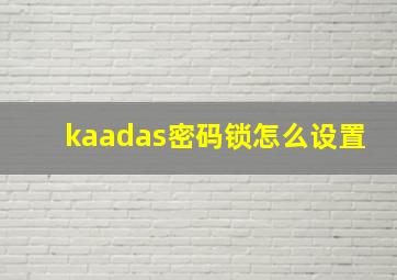 kaadas密码锁怎么设置