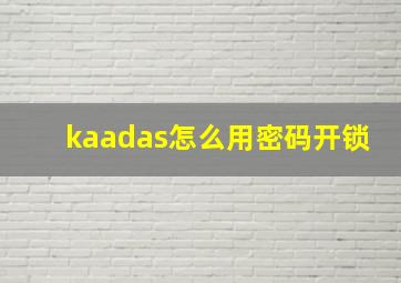 kaadas怎么用密码开锁