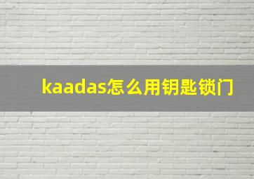 kaadas怎么用钥匙锁门