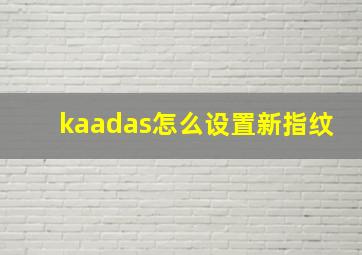 kaadas怎么设置新指纹