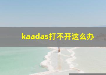 kaadas打不开这么办