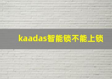 kaadas智能锁不能上锁