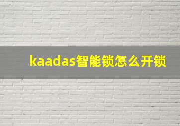 kaadas智能锁怎么开锁