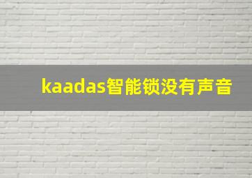 kaadas智能锁没有声音