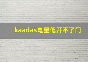 kaadas电量低开不了门