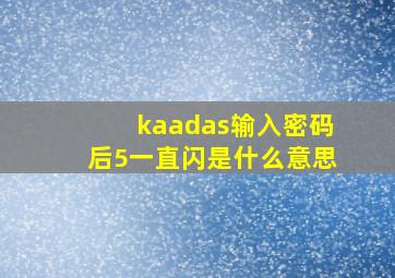 kaadas输入密码后5一直闪是什么意思