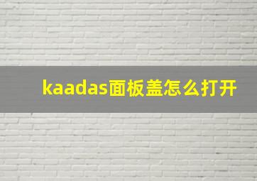 kaadas面板盖怎么打开