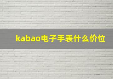 kabao电子手表什么价位